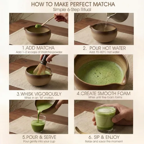 Vista 8 de Matcha Set, 5-Piece Matcha Whisk Set with Bowl & 100-Prong Whisk Beige