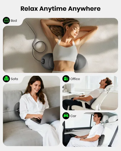 Vista 7 de Triple Fusion - Masajeador de espalda con calor, vibración y estiramiento 2-Gris