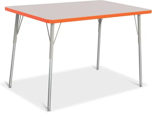 Vista 33 de Berries Mesa rectangular para actividades, altura A, Gris/Negro/Negro, 1