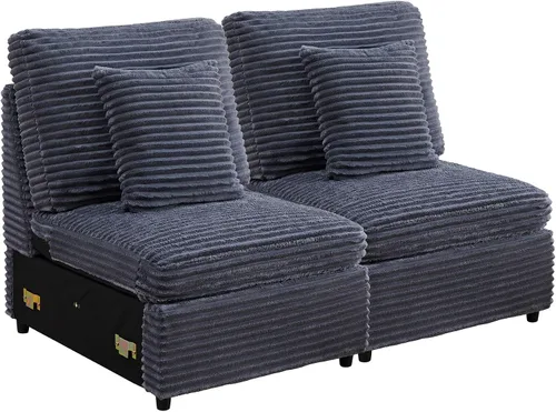Vista 53 de RARZOE Módulo de Reposabrazos para Sofá Seccional Modular, Reposabrazos de Pana Módulo de Sofá Modular Parte Lateral para Sala de Estar Sofá