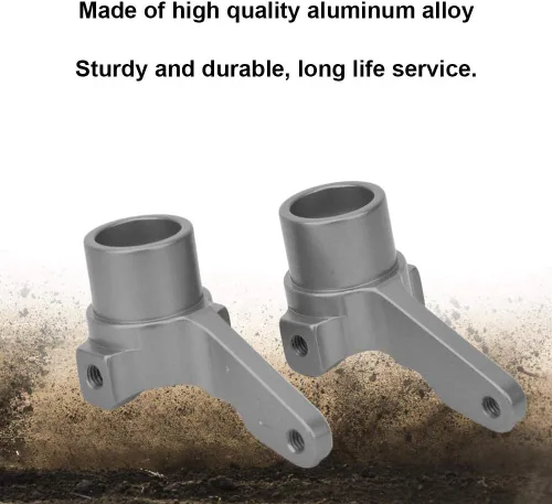 Vista 5 de Tbest 2 piezas de aleación de aluminio para nudillos de brazo de dirección (L/R) para 4WD Optima Maxima RC Car (plata) accesorios