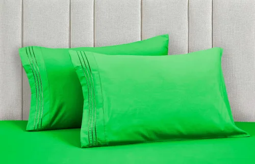 Vista 79 de Mocassi Juego de sábanas de lujo de 4 piezas, calidad prémium de hotel de 1800 hilos, ajuste fácil, sábanas y fundas de almohada resistentes a