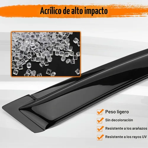 Vista 8 de Deflectores de visera de ventana con cinta, compatibles con Mitsubishi Mirage Hatchback 2014-2023, protectores de lluvia de ventana