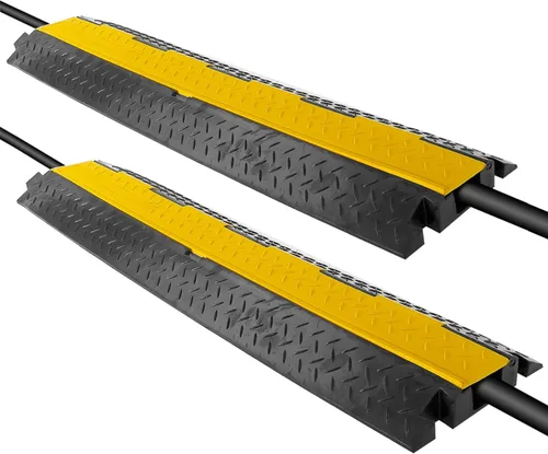 Vista 9 de Pyle Cubierta protectora de cable duradera para rampa, soporta 11000 libras, protección de cable resistente de un solo canal con cubierta superior