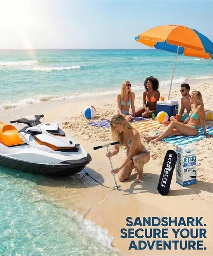 Vista 5 de SandShark Anclaje para barco de la serie Lite, poste de anclaje de aguas poco profundas, anclaje de moto acuática, anclaje de kayak, accesorios