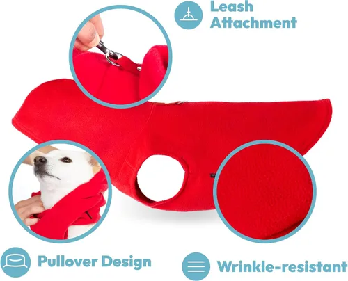 Vista 4 de Gooby - Sudadera con capucha de forro polar para perro, chaqueta con cremallera para perro con correa de junta tórica para perros pequeños a Negro