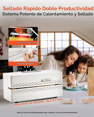 Vista 2 de VEVOR Máquina de sellado continuo, ancho de sello de 0.32-0.47 pulgadas, sellador automático de banda continua con control digital de temperatura