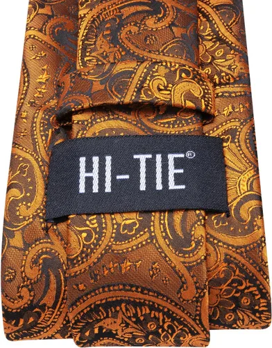 Vista 213 de Hi-Tie Corbatas de seda para hombre, diseño de cachemira a rayas, con bolsillo, gemelos cuadrados, conjunto formal de negocios