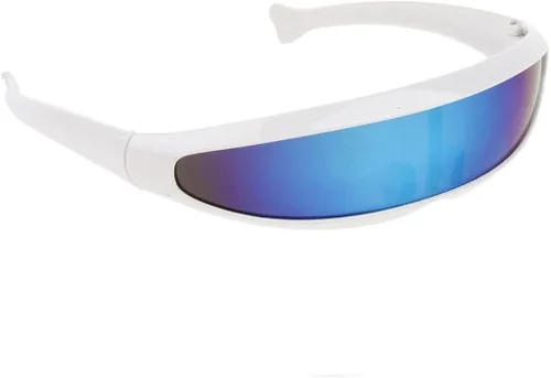 Vista 2 de JDD Gafas de sol futuristas novedosas con espejo monobloque color azul