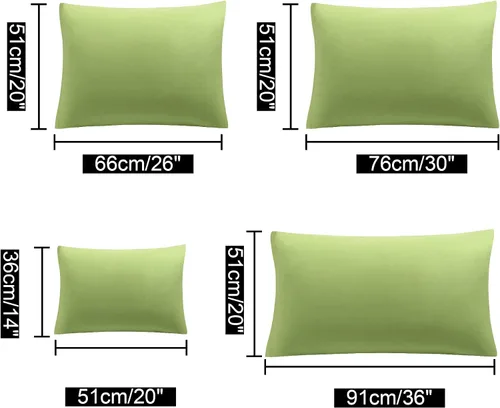 Vista 6 de uxcell Paquete de 2 fundas de almohada de microfibra suave serie 1800 con cremallera estándar (20 x 26 pulgadas), color salvia