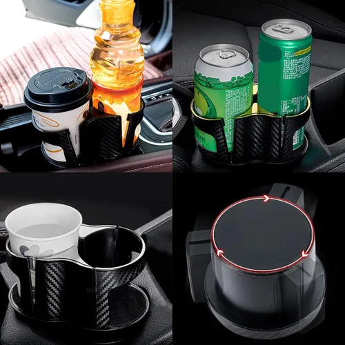 Vista 7 de Reofrey - Portavasos multifuncional 2 en 1 para automóvil, adaptador expansor con soporte doble universal, soporte ajustable, boca elástica