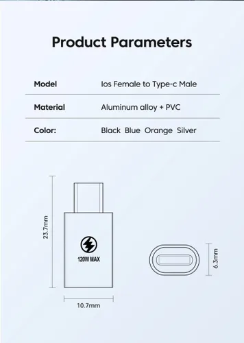 Vista 3 de Adaptador para cable USB de Phone iOS a Tipo C