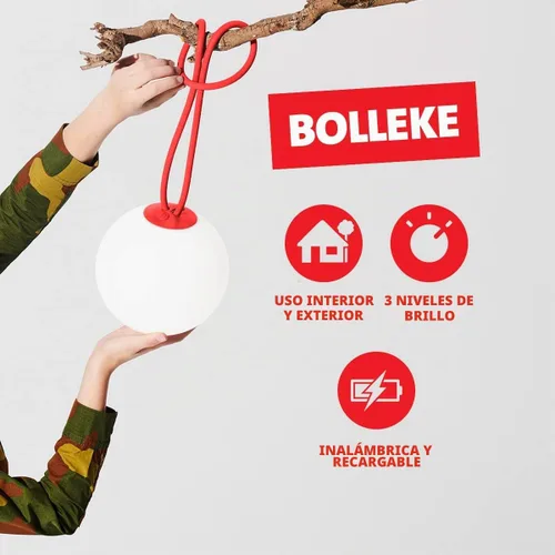 Vista 5 de Fatboy Bolleke - Linterna LED para interiores y exteriores, color gris pardo Topo