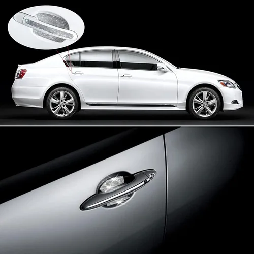 Vista 7 de BetterJonny 10 unidades de protector contra arañazos de cristal, protector contra arañazos de diamantes para coche para mujeres y niñas (plata)