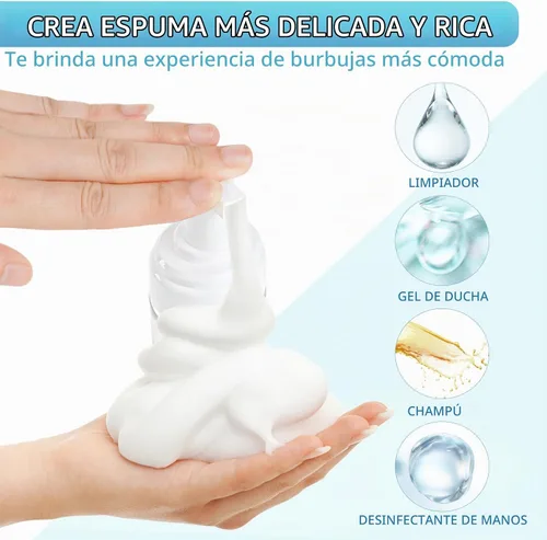 Vista 4 de TMLECE - Botellas dispensadoras de jabón espumoso de tamaño viaje de 5.1 Transparente