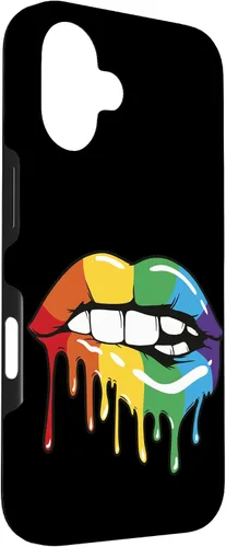 Vista 3 de iPhone 16 LGBT Rainbow Lip Pro Gay Pride Month LGBTQ Case