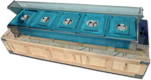 Vista 2 de INTSUPERMAI Calentador de alimentos comercial GN 1/2 sartenes, encimera Bain Marie, calentador de sopa de alimentos, comedor, calentador de vapor