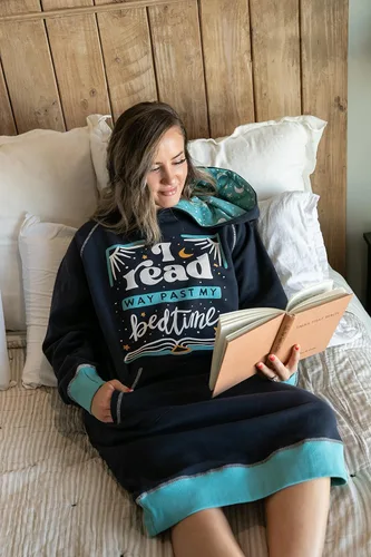 Vista 68 de Lazy One Sudadera con capucha de gran tamaño, ropa de dormir cómoda, vestido de suéter para mujer
