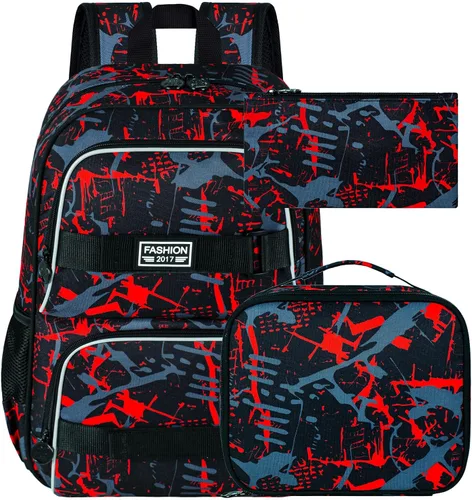 Vista 9 de Mochila para laptop, 16 pulgadas, bolsa escolar y bolsa de almuerzo, mochilas resistentes al agua para adolescentes, niñas, mujeres, estudiantes