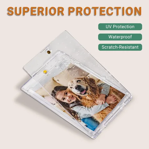 Vista 6 de Yuoyar 4 soportes magnéticos para fotos de automóvil para visera, soporte para fotos de automóvil con clips para una fácil visualización, marco