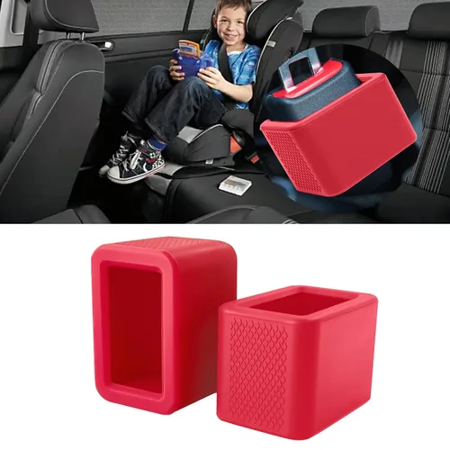 Vista 8 de 2 unidades de soporte de hebilla de cinturón de seguridad de silicona, refuerzo de hebilla de cinturón de seguridad para niños, material de silicona