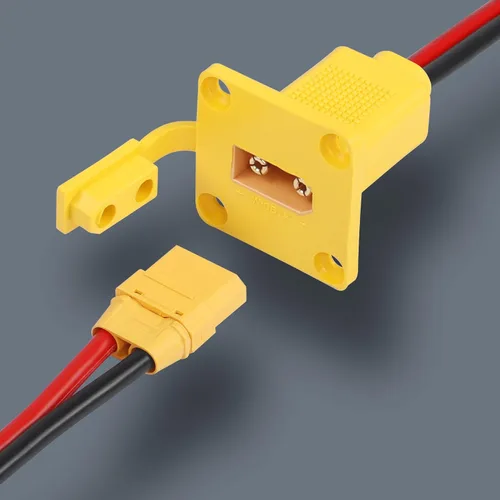 Vista 3 de CERRXIAN Cable de panel de montaje macho a hembra XT90 de 1 pie 10AWG XT90 macho con panel de salida a cable hembra para RC Lipo batería FPV Drone