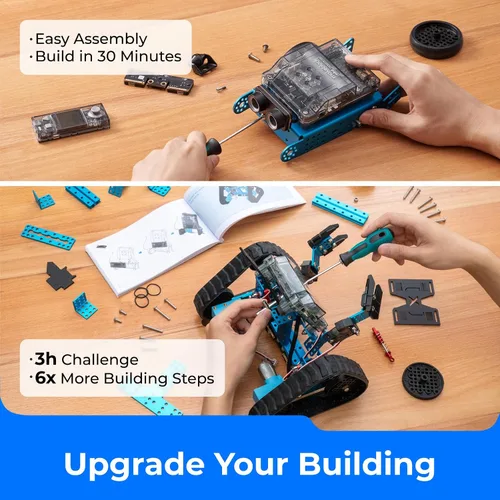 Vista 2 de Makeblock mBot2 Rover Emo Robot Programación para niños, kit de robótica interactiva de aprendizaje y juego al aire libre, codificación de control