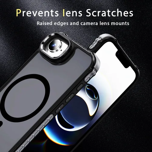 Vista 4 de Funda magnética para iPhone 16E de 6.1 pulgadas, con protector de pantalla HD, carga inalámbrica rápida compatible, resistente contra caídas