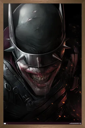 Vista 15 de Trends International DC Comics The Batman Who Laughs - Póster de pared de cara, 14.725 x 22.375 pulgadas, versión enmarcada de madera de granero