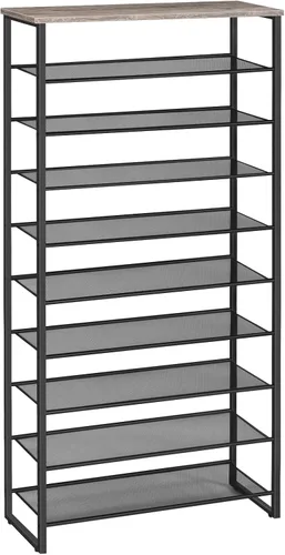 Vista 13 de HOOBRO - Zapatero de 10 niveles, organizador de almacenamiento de zapatos de 23.6" L, estante de zapatos de gran capacidad para entrada de puerta