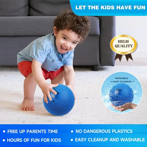 Vista 4 de GSE Games & Sports Expert Pelotas inflables para parque infantil, kickball, pelota de Dodge con rebote, balonmano. Ideal para 4 juegos de pelota