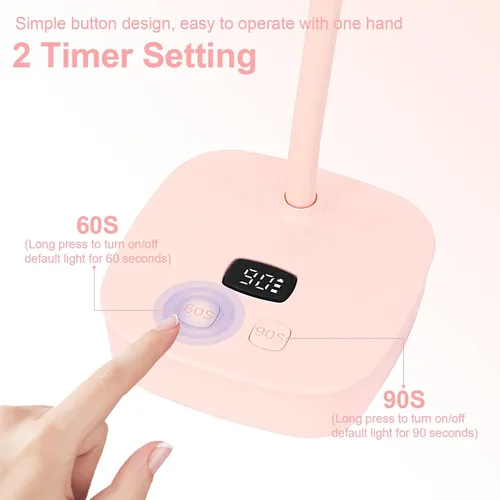 Vista 7 de Lámpara de uñas LED UV, lámpara de uñas de curación flash con sensor automático y 2 temporizadores, luz UV de cuello de cisne para gel de extensión
