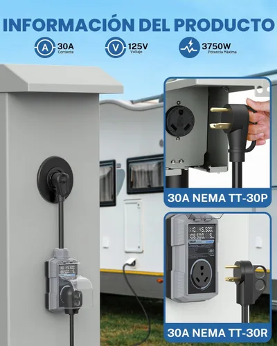 Vista 5 de Kohree Protector contra sobretensiones RV de 30 amperios, protección