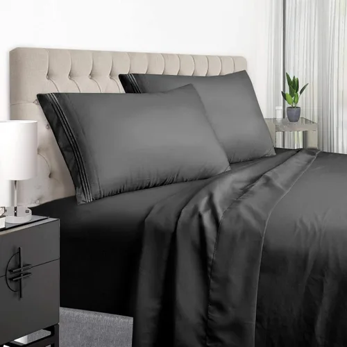 Vista 15 de EaseHome Juego de Sábanas Tamaño Queen - Sábanas de Cama Queen de Microfibra Cepillada de Lujo Extra Suave con Bolsillo Profundo de 18 Pulgadas Negro