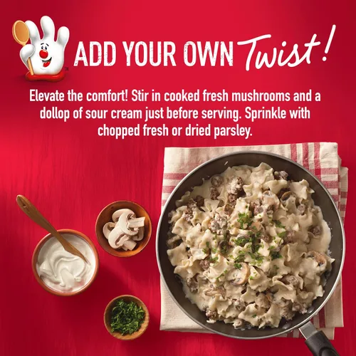 Vista 4 de Betty Crocker Hamburger Helper Stroganoff, mezcla de pasta y salsa cremosa, paquete doble, 13 onzas