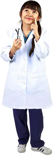 Vista 4 de Natural Uniforms Abrigo de laboratorio para niños, suave al tacto