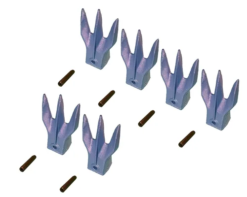 Vista 8 de Mini excavadora cubo Trident Rock Tooth, 238-3207 TR3 w/Pin, compatible con CAT VRS-50 (1)