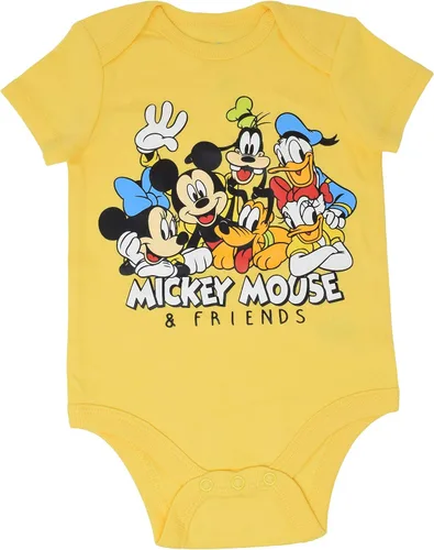 Vista 3 de Disney Mickey Mouse Lion King Winnie the Pooh Pixar Toy Story Buscando a Nemo Baby Paquete de 5 mamelucos recién nacidos hasta bebés