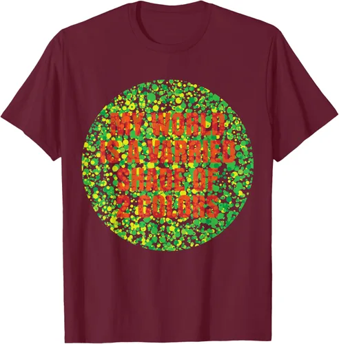 Vista 7 de Camiseta divertida con problemas daltónicos al color, Negro