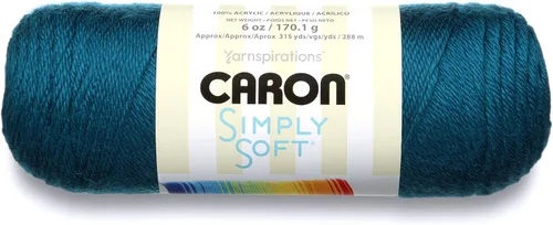 Vista 8 de Caron Simply Soft Paints Hilo (4) Grosor Mediano Worsted 100% Acrílico - 5oz - Oceana - Lavado y Secado a Máquina