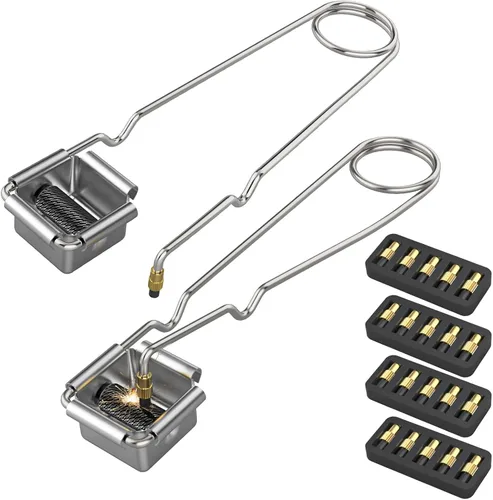 Vista 8 de Hadwoer - Paquete de 2 sopletes de pedernal triple con 6 pedernales de repuesto Includes 2 triple-groove spark lighters and 6 replacement flints