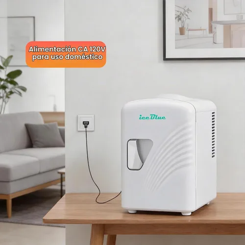 Vista 5 de Iceblue Mini nevera, 4 litros/6 latas de maquillaje con ondulado retro Blanco