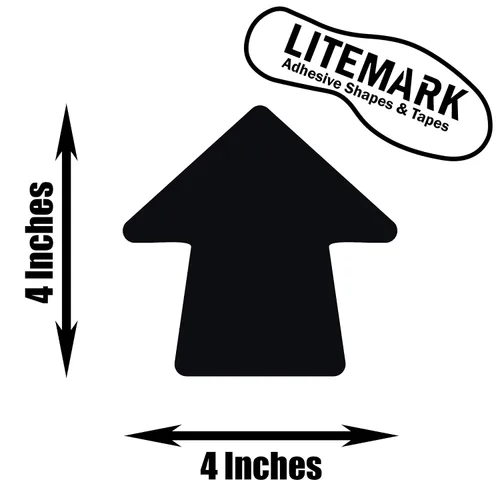 Vista 2 de LiteMark Calcomanías de vinilo duraderas con acabado brillante negro de 4 x 4 pulgadas, ideal para suelos, techos, paredes y superficies lisas