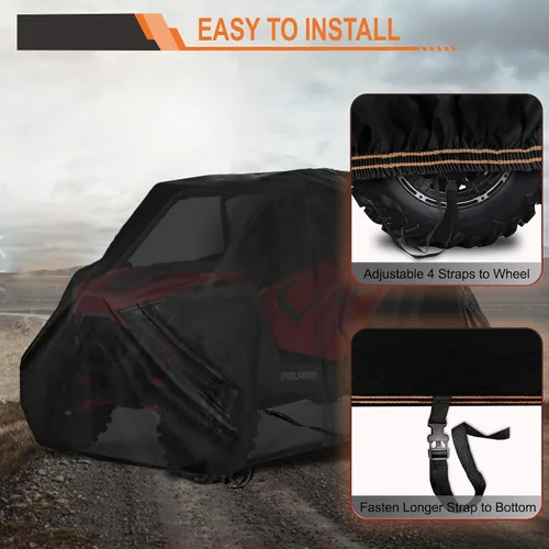 Vista 10 de Cubierta UTV 4 plazas impermeable 420D resistente con cremallera al aire