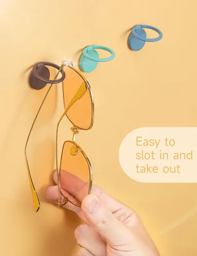 Vista 2 de Paquete de 6 organizadores de lentes de sol, soporte para gafas de sol montado en la pared, exhibición de anteojos colgantes, almacenamiento