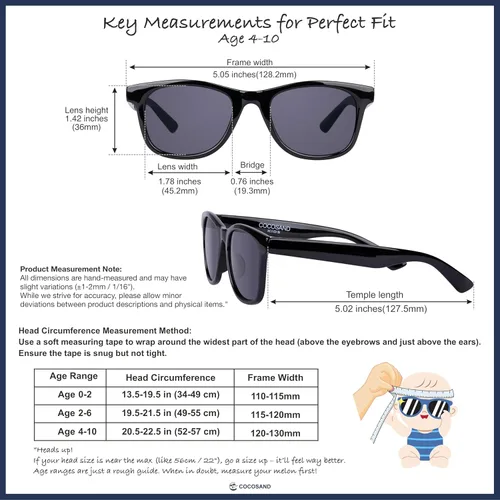 Vista 5 de COCOSAND Polarized Kids Sunglasses & Flexible Frame Negro