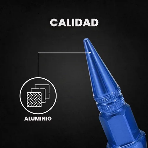 Vista 5 de Tapas de Vástago de Válvula de Neumático de Coche 4 PIEZAS Cubiertas Universales de Vástago Juego de Tapas de Válvula de Neumático de Aluminio