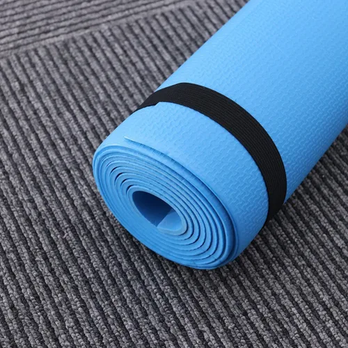 Vista 7 de TOYANDONA Esterilla de yoga portátil de EVA azul antideslizante para ejercicio aeróbico caliente Yoga ligero soporte acolchado para articulaciones