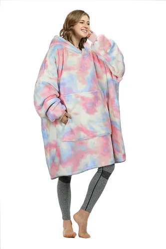 Vista 34 de Catalonia Sudadera con Capucha Manta Extragrande, Cómoda Sudadera Sherpa Usable, Regalo para Ella
