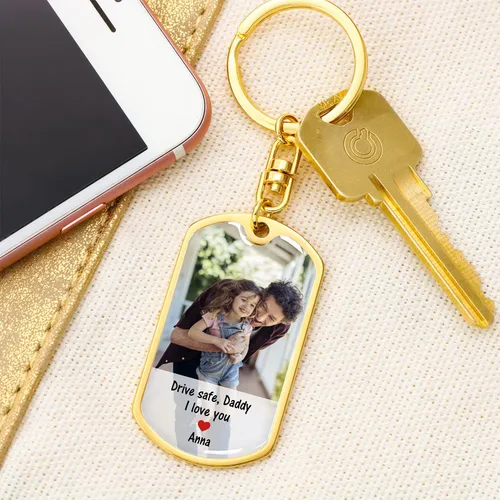 Vista 4 de Drive Safe - Llavero personalizado llavero personalizado para papá papá día del padre regalo de cumpleaños de San Valentín papá de hija hijo regalo